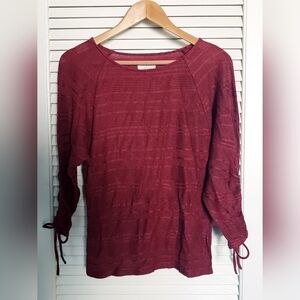 Lucky Brand Maroon/Burgundy Knit Top S